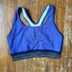 Blue green Nike sports bra, woman size medium